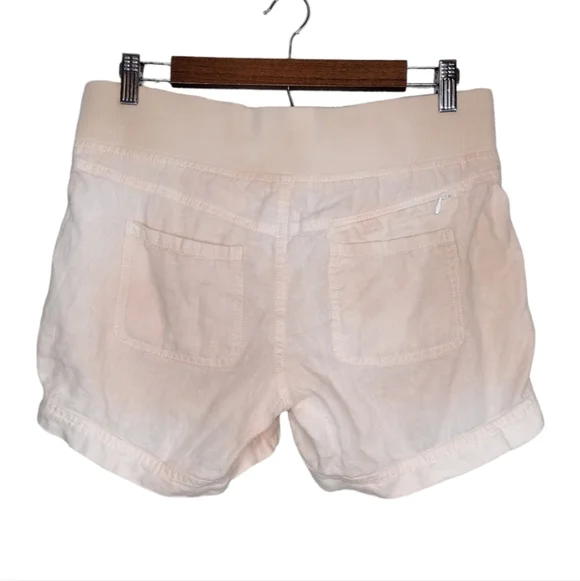 Athleta Women's 100% Linen Peach White Shorts - Picture 2 of 14